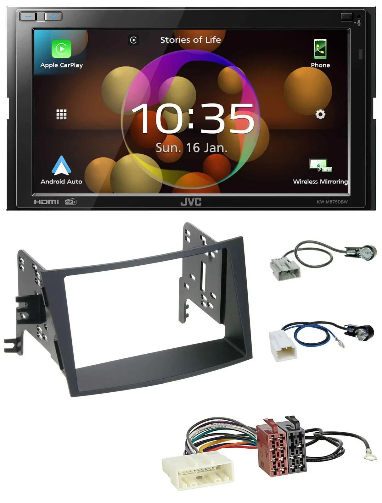 JVC DAB MP3 2DIN Bluetooth USB Autoradio für Subaru Legacy Outback ab 09