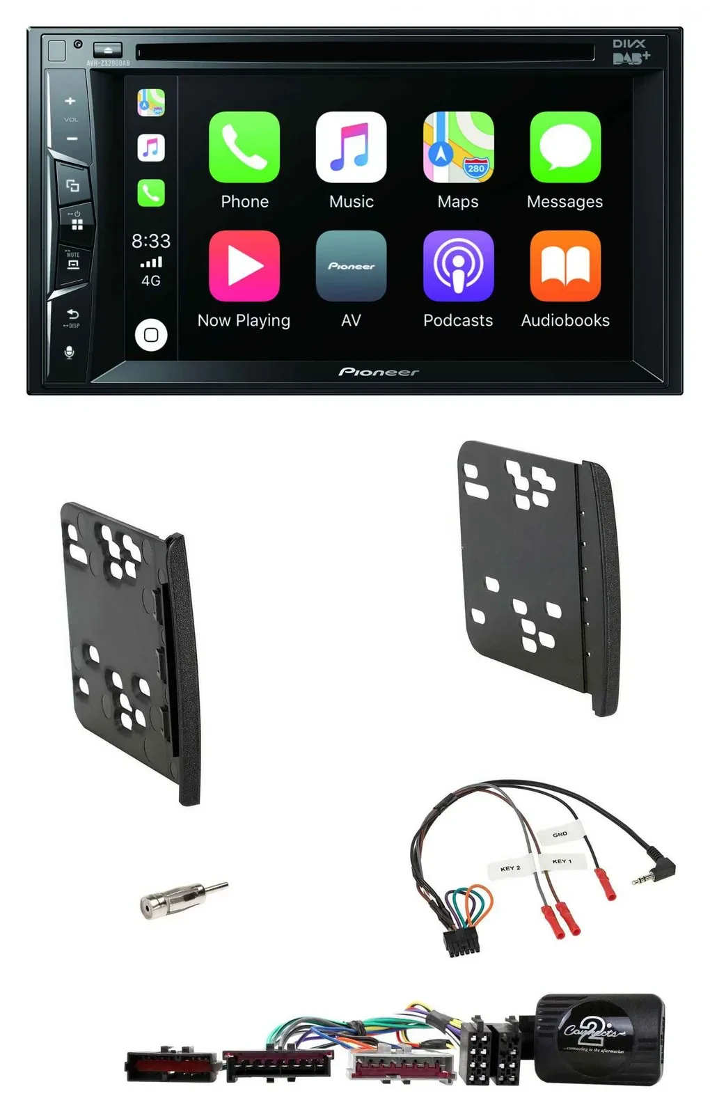 Pioneer Lenkrad USB DVD Bluetooth DAB 2DIN Autoradio für Ford Focus Galaxy Monde