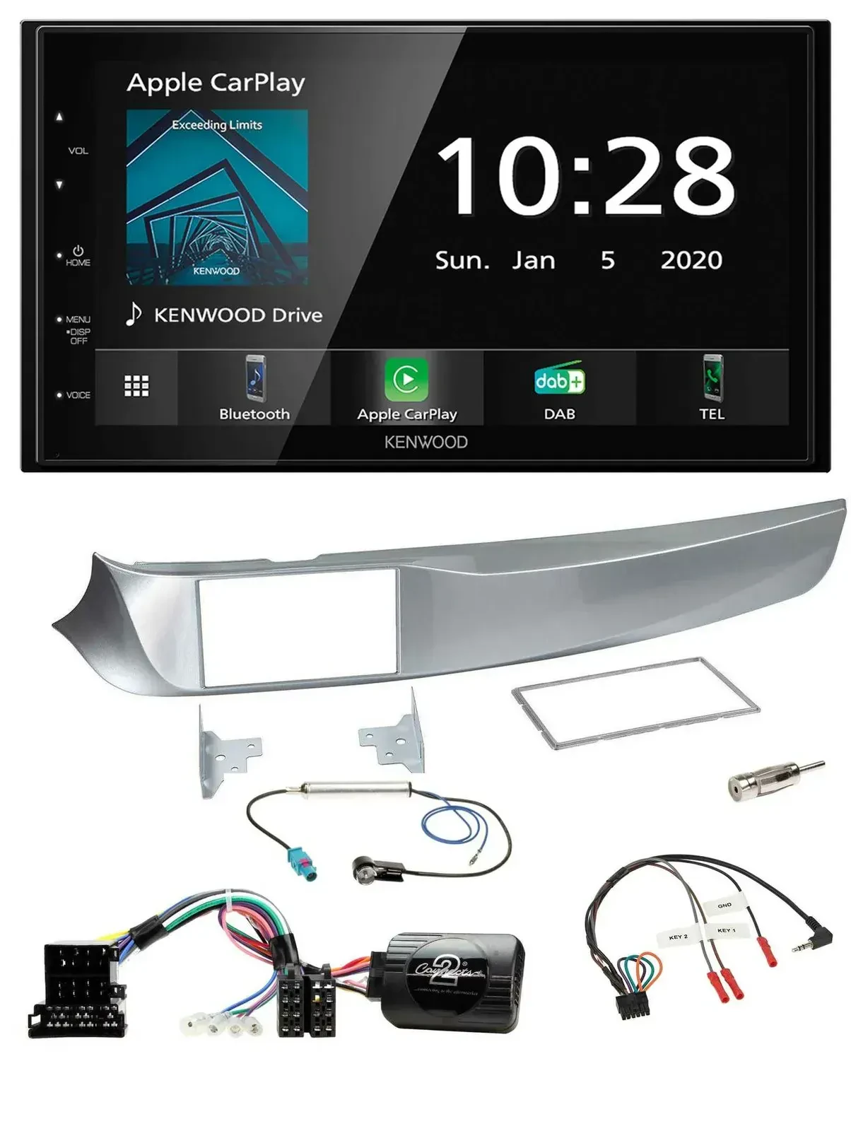 Автомагнитола Kenwood 2DIN, Bluetooth, DAB, USB для Alfa Giulietta (2010–2014)