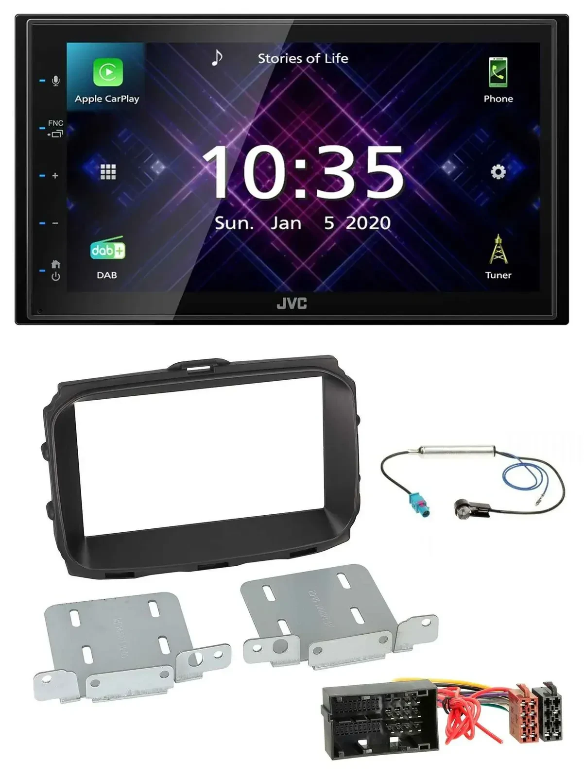 Автомагнитола для Alfa Romeo Giulietta (940) с 2013 JVC 2-DIN, DAB, Bluetooth, USB, MP3