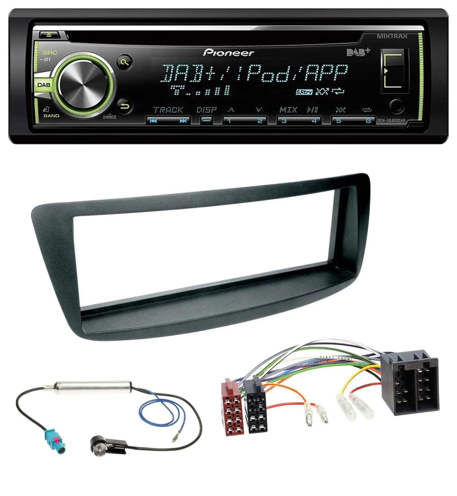 Pioneer DAB USB MP3 AUX CD Autoradio für Citroen C1 Peugeot 107 Fakra Phantomein