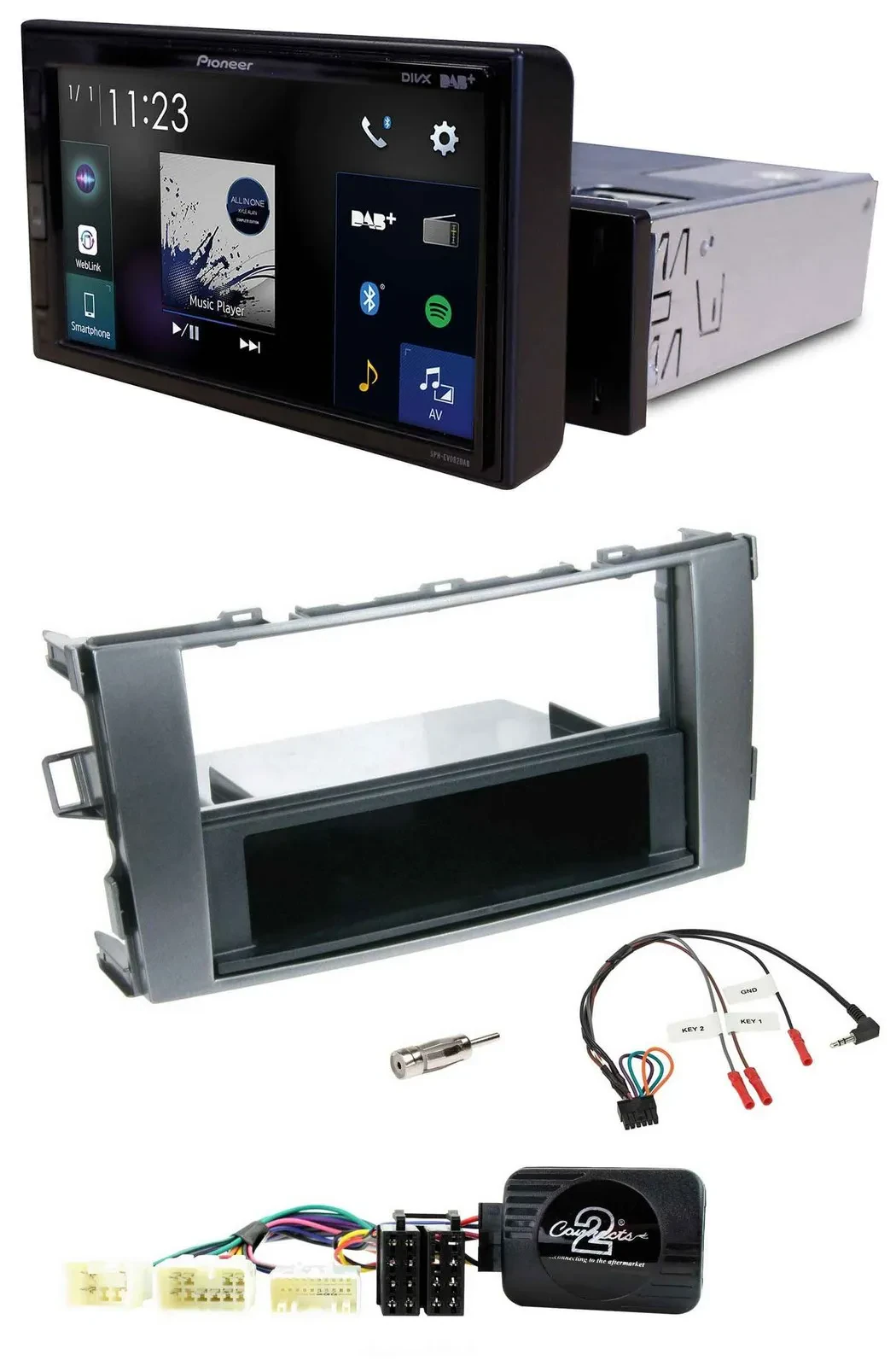 Pioneer DAB Lenkrad Bluetooth USB Autoradio für Toyota Avensis Typ T25 ab 2003