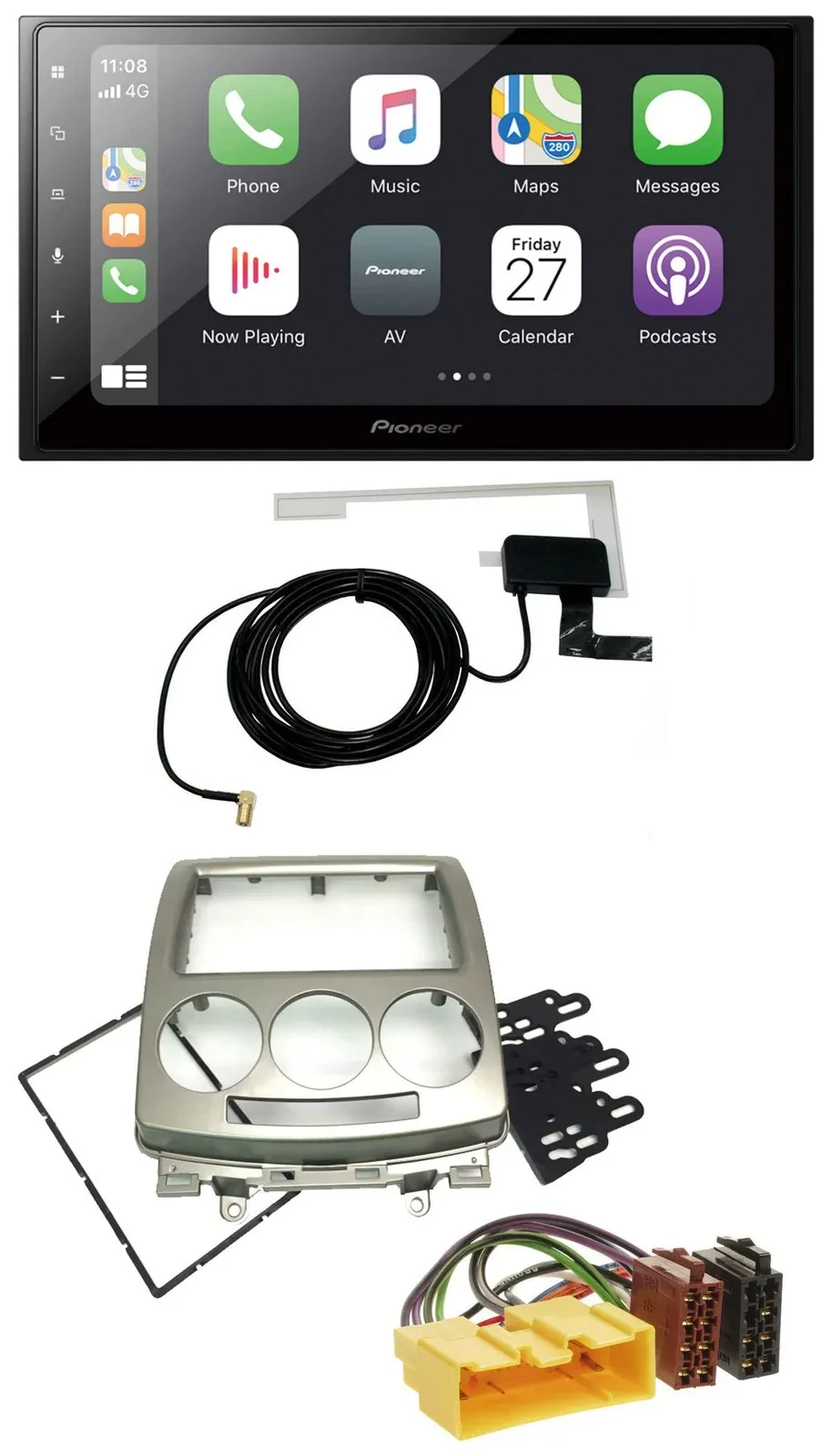 Pioneer USB MP3 2DIN Bluetooth DAB Autoradio für Mazda 5 (CR, 2005-2010)