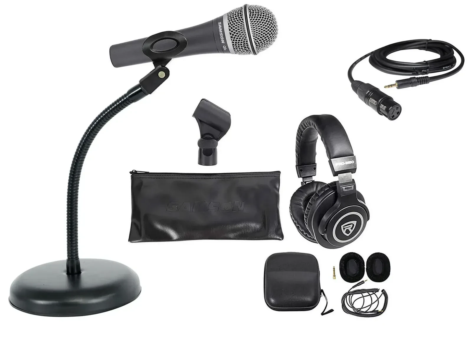 Микрофон проводной Samson SAQ8X Black с наушниками и аксессуарами