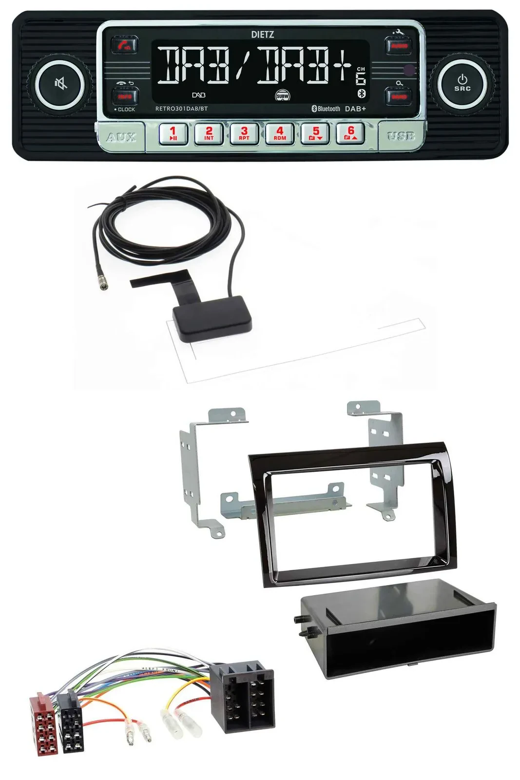 Dietz DAB Bluetooth USB MP3 Autoradio für Fiat Ducato Citroen Jumper 06-11 piano