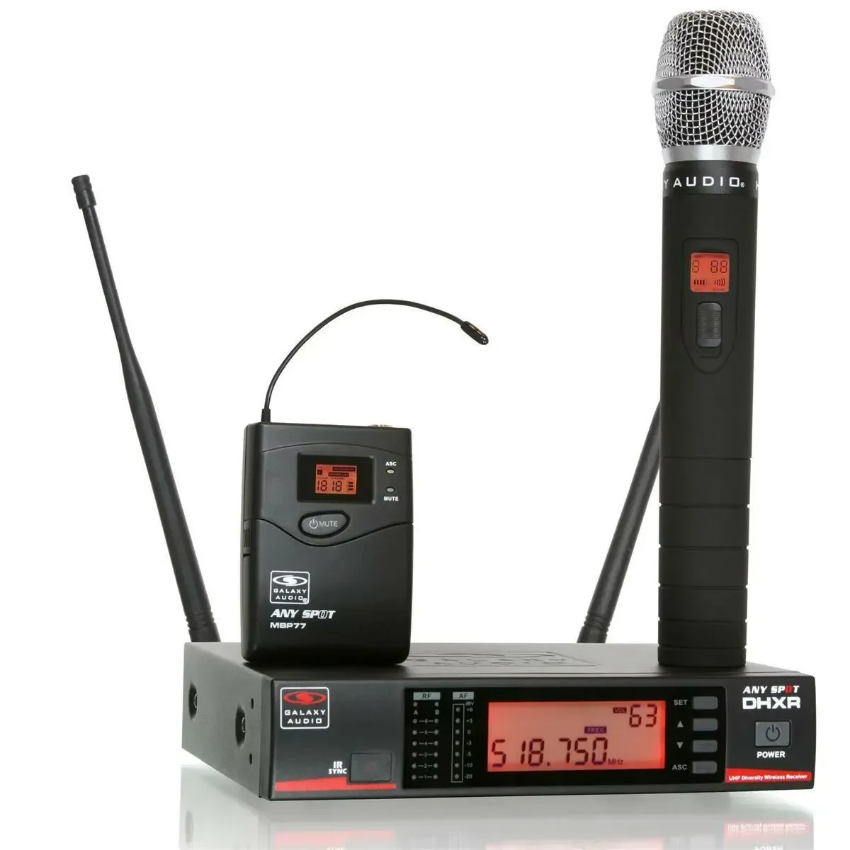 Микрофонная радиосистема Galaxy Audio DHX Wireless Handheld Mic System,DHXR Receiver  HH65SC Transmitter