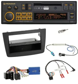 Автомагнитола для Alfa Romeo Mito (2013–2018) Pioneer DAB, Bluetooth, USB, поддержка кнопок на руле, ISO