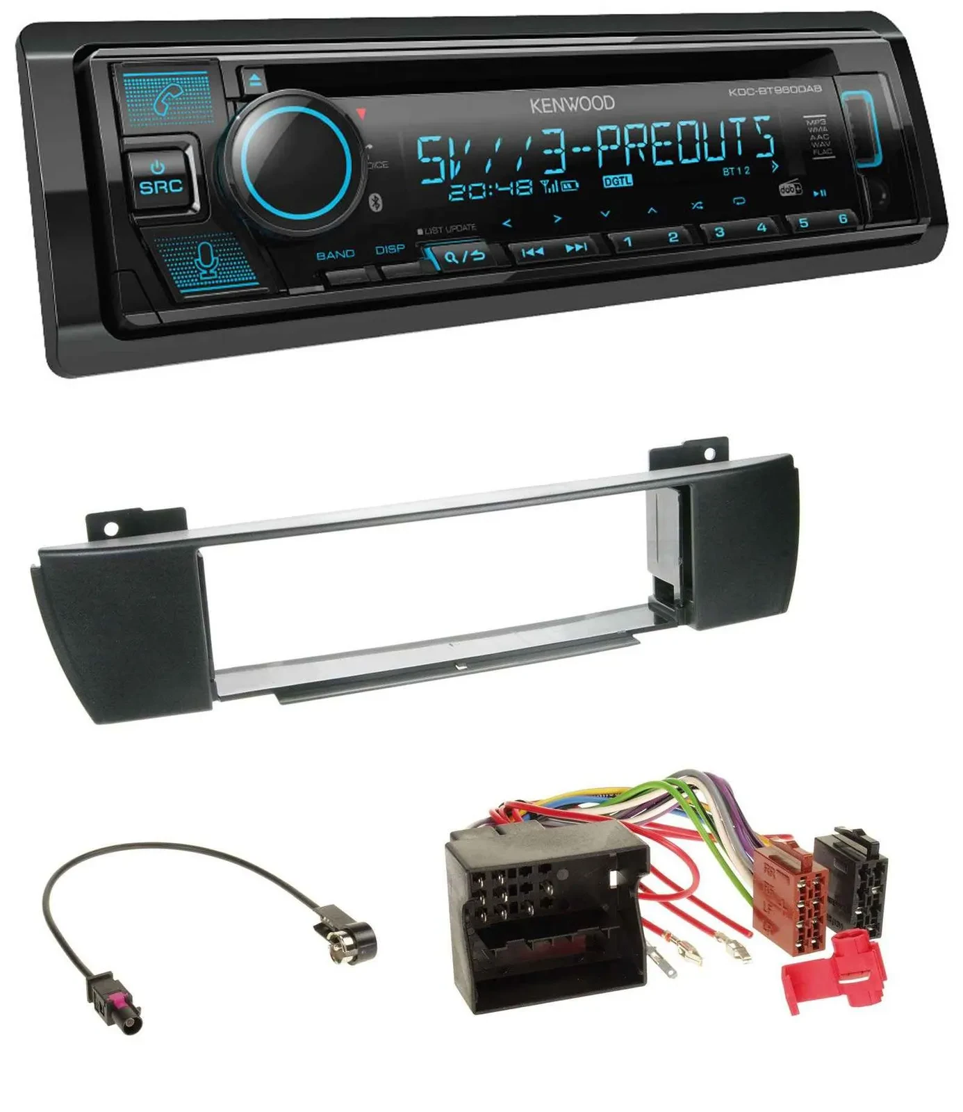 Kenwood Bluetooth USB CD MP3 DAB Autoradio für BMW X3 (bis 2007)