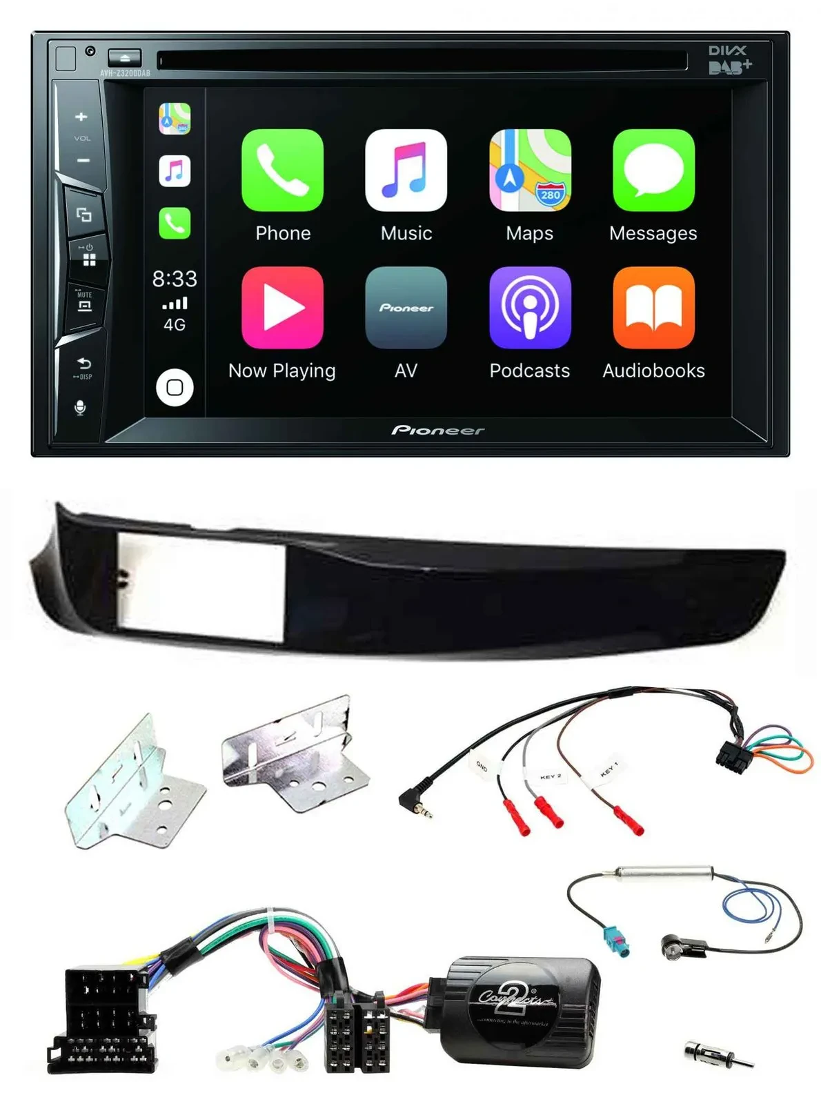 Pioneer Lenkrad USB DVD Bluetooth DAB 2DIN Autoradio für Alfa Giulietta 940 10-1