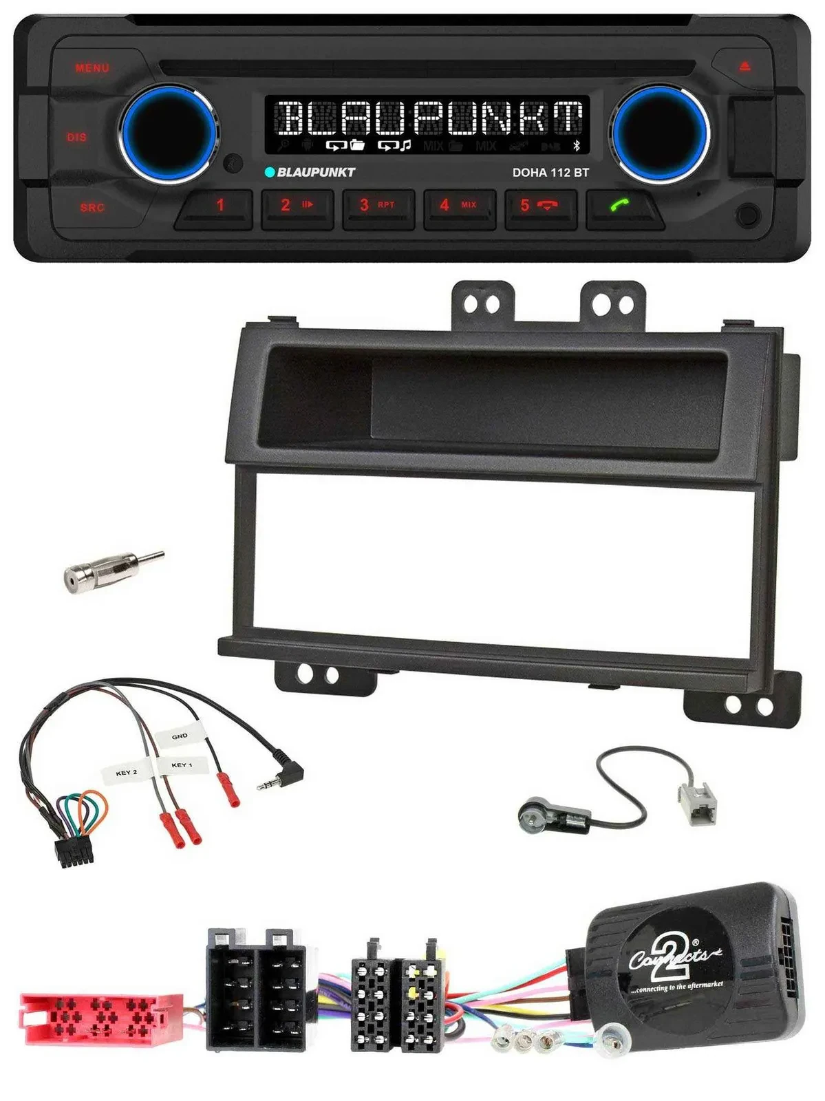 Автомагнитола Blaupunkt CD/MP3, Bluetooth, USB для Hyundai i20 (2009–2011), ISO