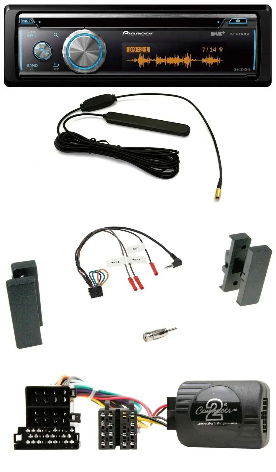 Автомагнитола для Seat Leon 2002–2006, Toledo 20 Pioneer CD, USB, Bluetooth, DAB