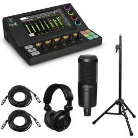 Mackie DLZ Creator XS Compact Digital Mixer,w/Mic,Stand,Headphone, 2x XLR Cables