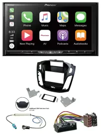 Pioneer 2DIN MP3 USB DAB DVD Bluetooth Autoradio für Ford Focus 2014-2018 schwar