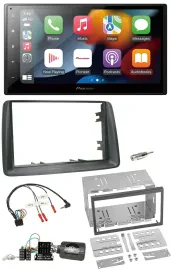 Pioneer DAB Bluetooth 2DIN USB Lenkrad Autoradio für Fiat Panda 2007-2012 grau