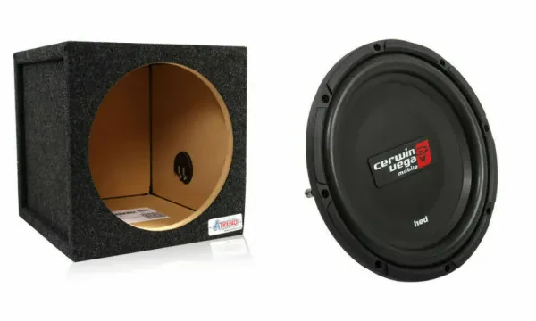 Cerwin-Vega HS122D 250W 12" Shallow Car Subwoofer w/ Free 12" Single Sealed Box