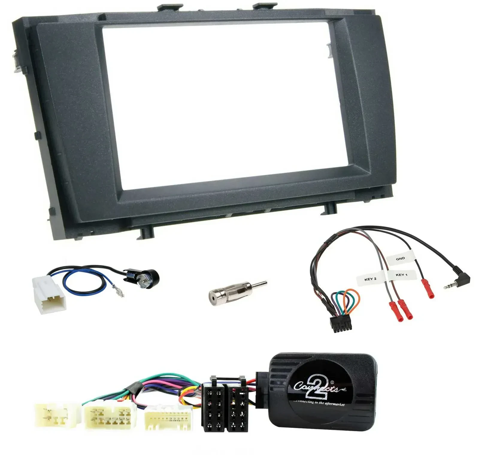 Einbauset Lenkradadapter Doppel DIN Autoradio für Toyota Avensis 2009-2011