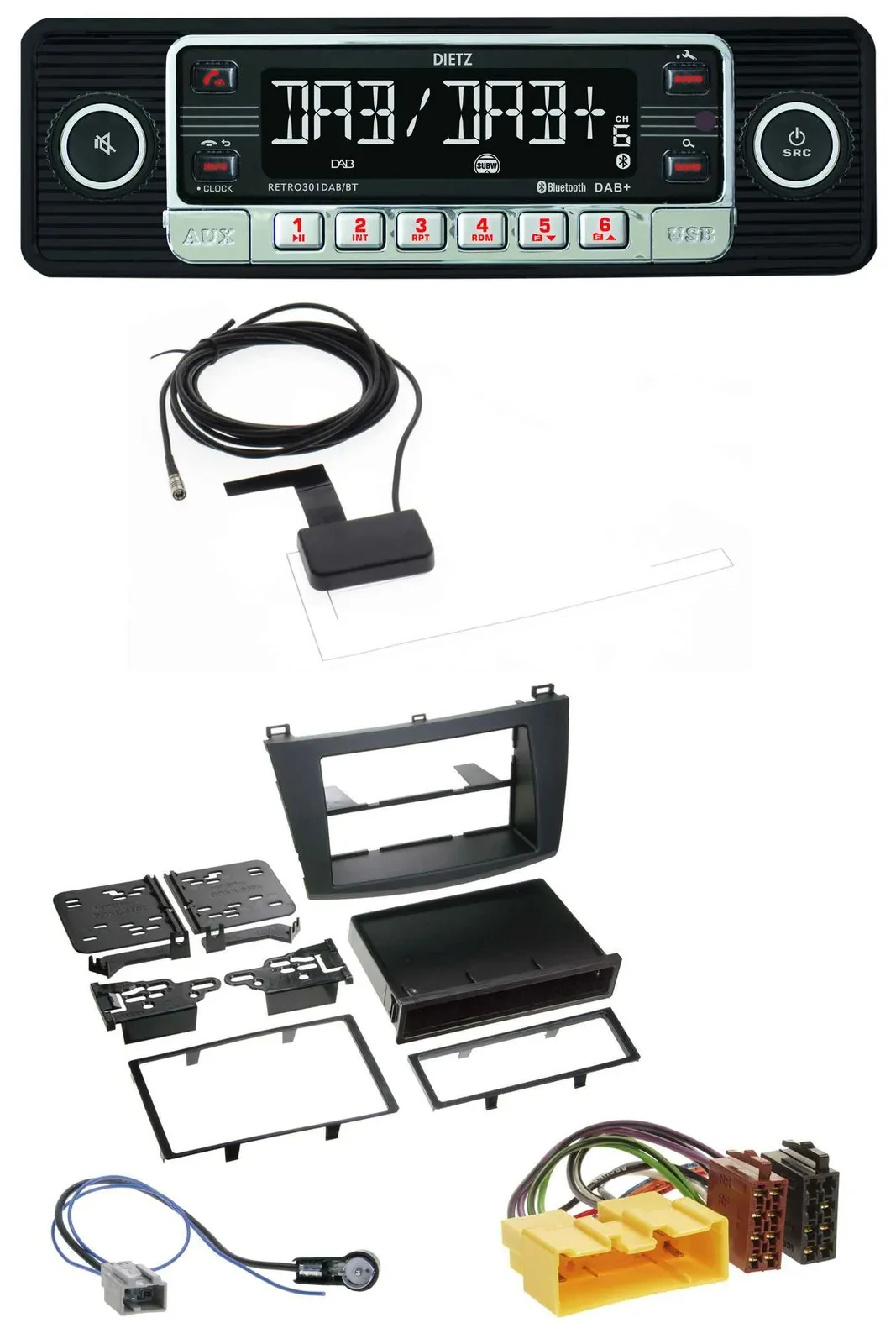 Dietz DAB Bluetooth USB MP3 Autoradio für Mazda 3 (ab 2009)