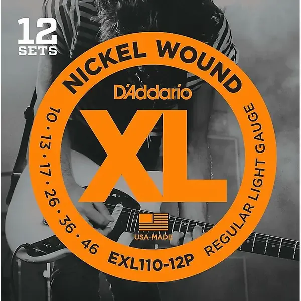 Струны для электрогитары D'Addario EXL110-12P Nickel Wound Light 10-46 (12 упаковок)