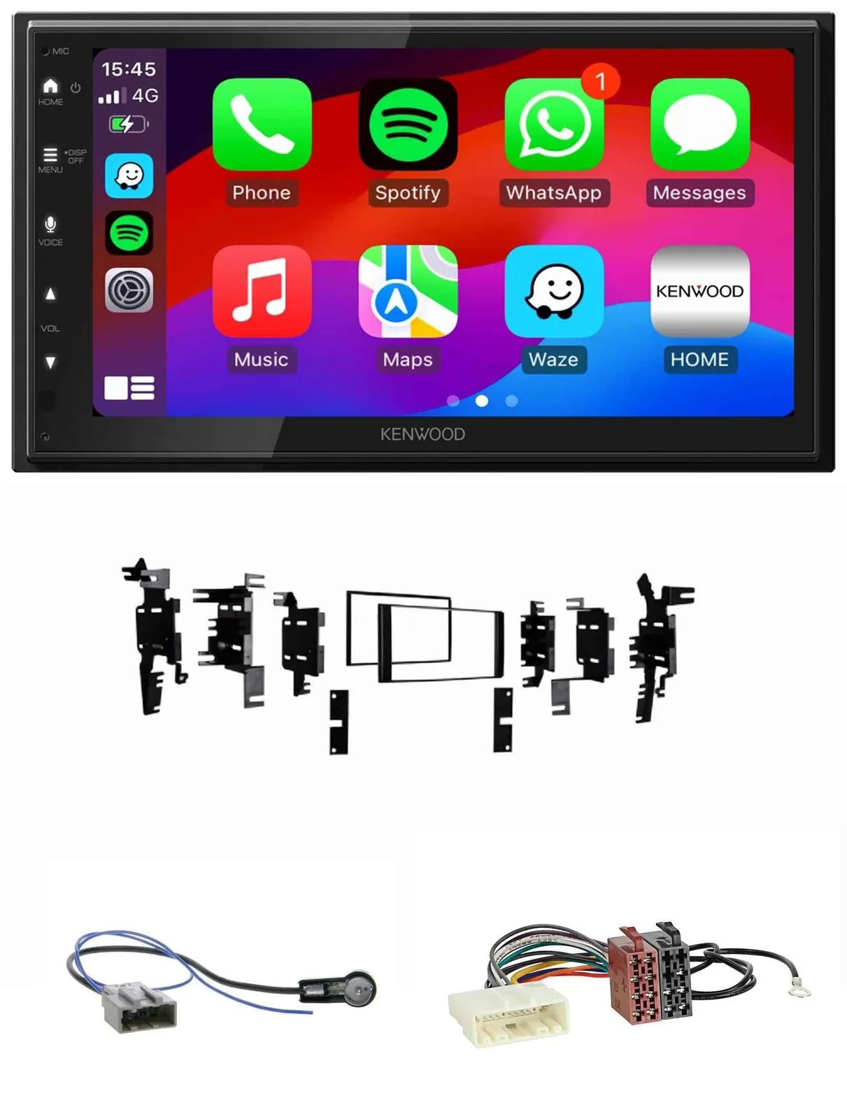 Kenwood MP3 USB DAB 2DIN Bluetooth Autoradio für Nissan Micra 2013-2017 schwarz