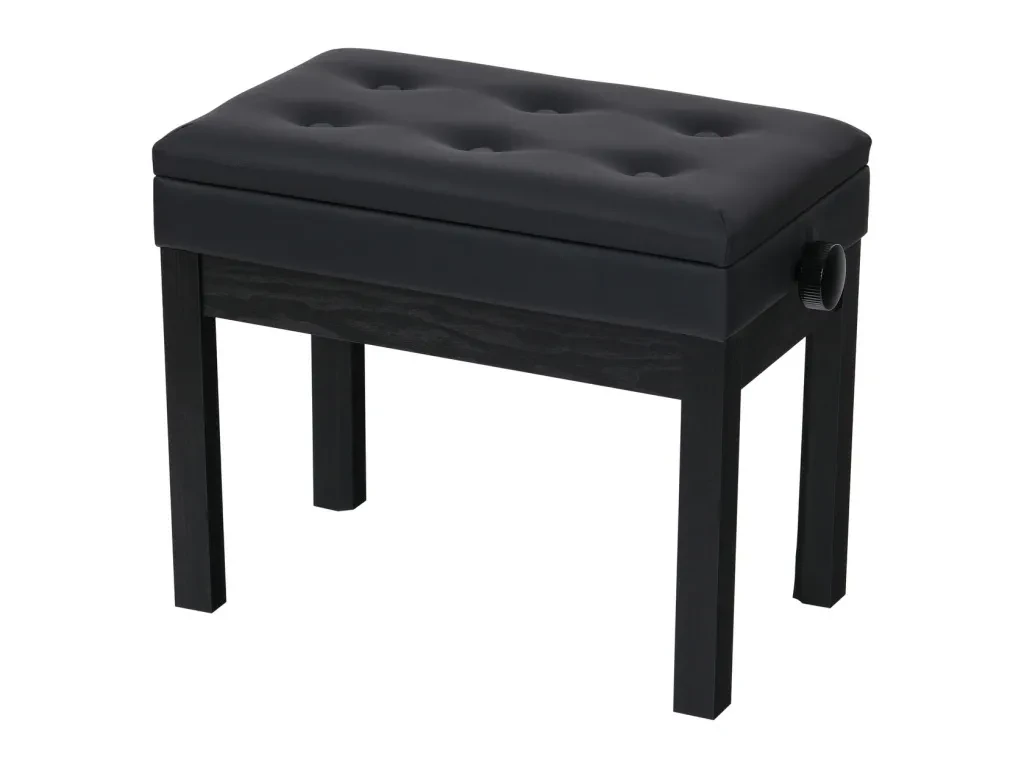 Банкетка для клавишных Rin HY-P410-SATIN-BLACK матовый черный, искусственная кожа