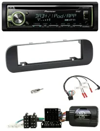 Pioneer DAB USB MP3 Lenkrad CD Autoradio für Fiat Panda 2012-2020 schwarz