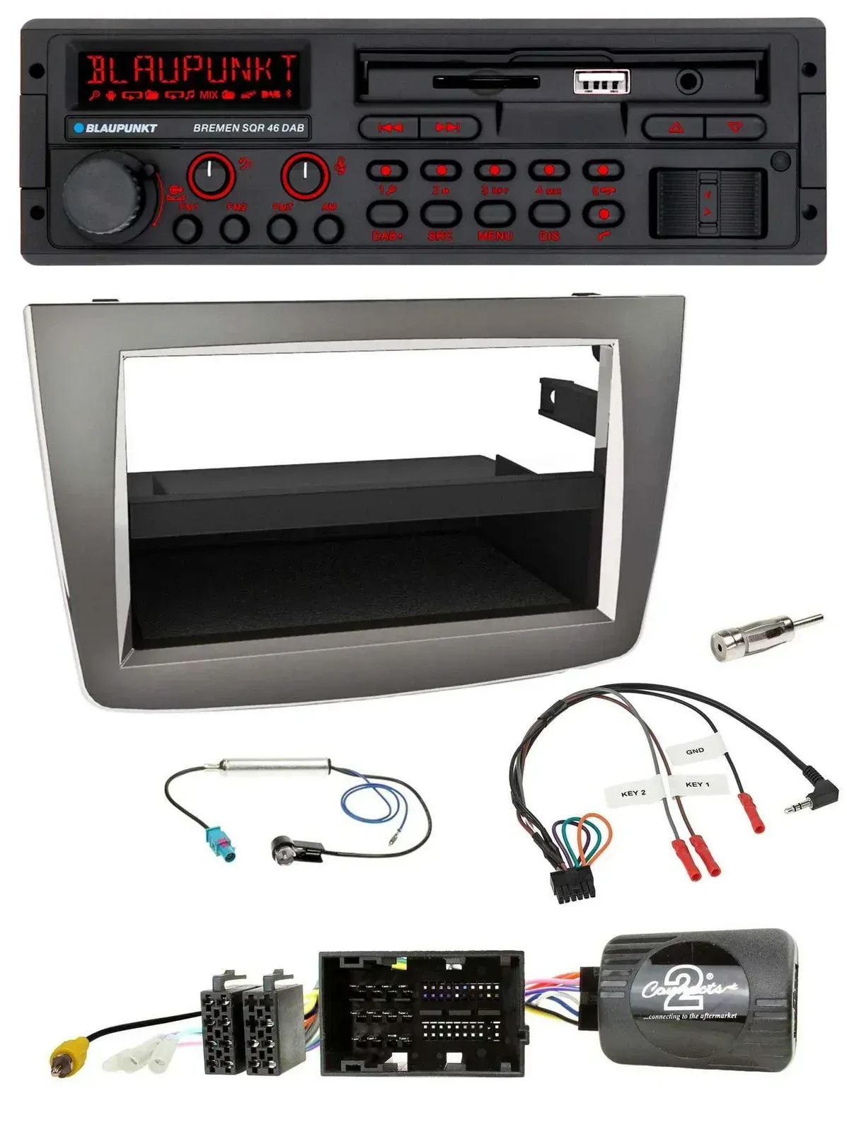 Blaupunkt SD Lenkrad USB Bluetooth DAB Autoradio für Alfa Mito 2014-2018 955 sil
