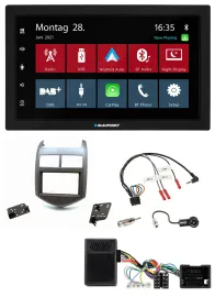 Автомагнитола Blaupunkt 2 DIN, Bluetooth, DAB, USB для Chevrolet Aveo с 2011, тёмный