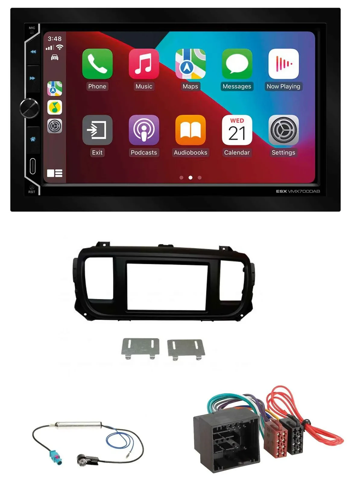 ESX 2DIN DAB USB MP3 Bluetooth Autoradio für Citroen Jumpy Spacetourer ab 2016 u