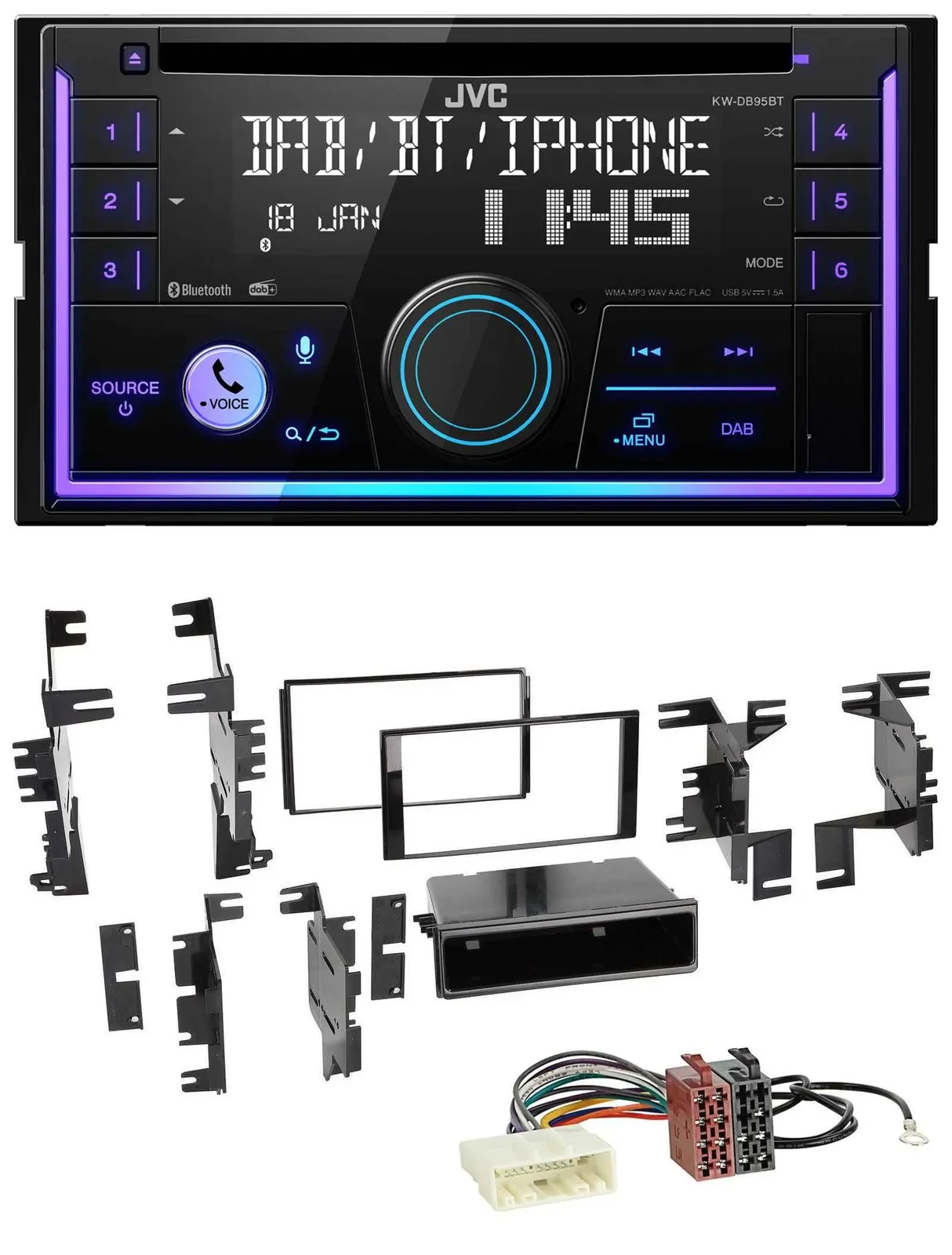 JVC MP3 USB 2DIN DAB Bluetooth CD Autoradio für Nissan Juke Navara NV ab 12