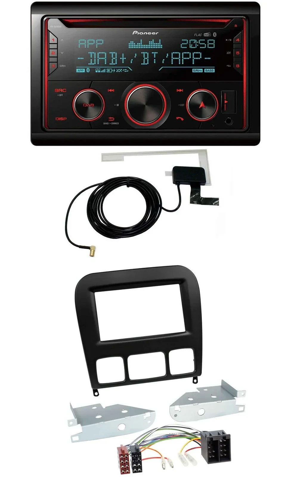 Автомагнитола для Mercedes S-Class 1998–2005 Pioneer 2DIN, CD/USB, MP3, DAB, Bluetooth