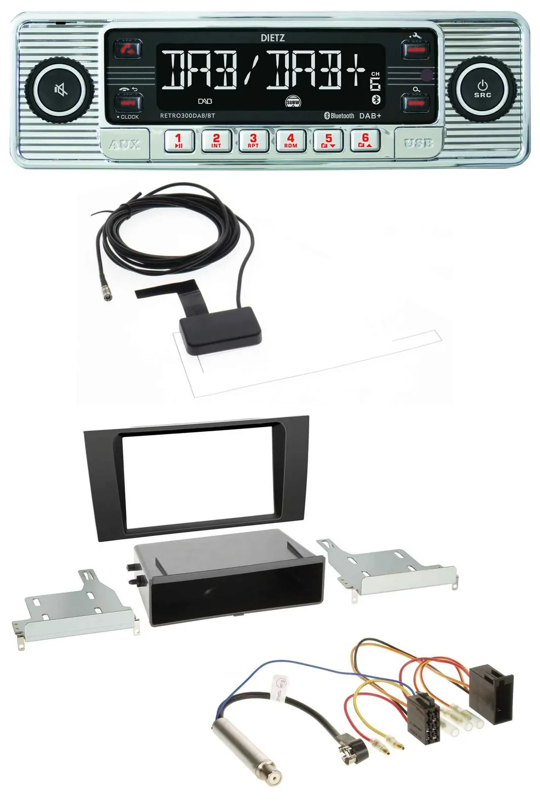 Dietz Bluetooth USB MP3 DAB Autoradio für Audi A4 (B5 1999-2001) Symphony