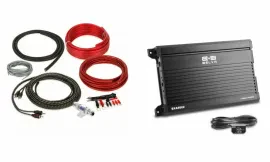 Belva BXA5002 250W 2-Channel Car Amplifier with Free 8 Gauge Amp Kit Package