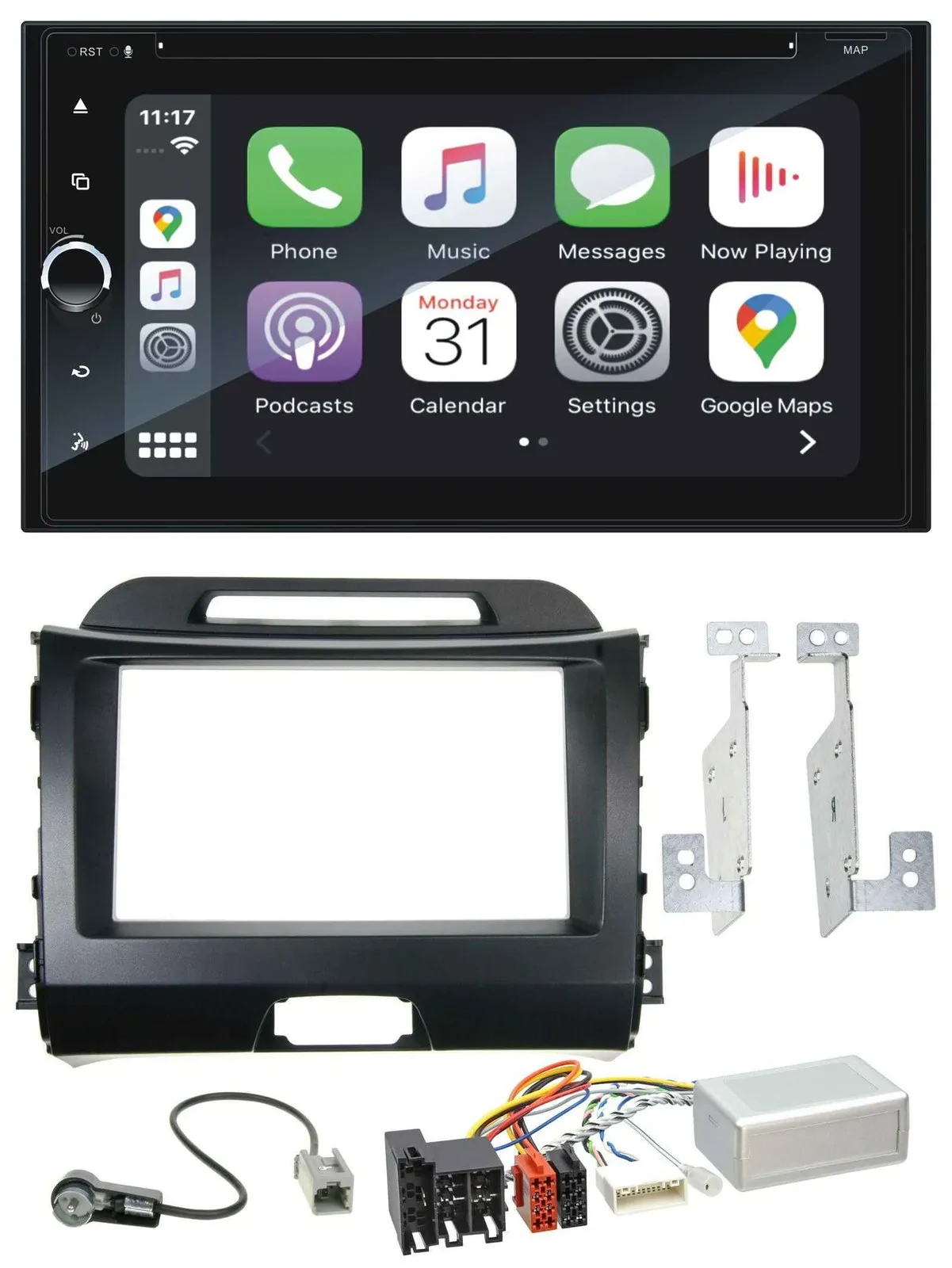 Blaupunkt USB DAB Bluetooth 2DIN TMC Lenkrad Navigation für Kia Sportage 3 10-15
