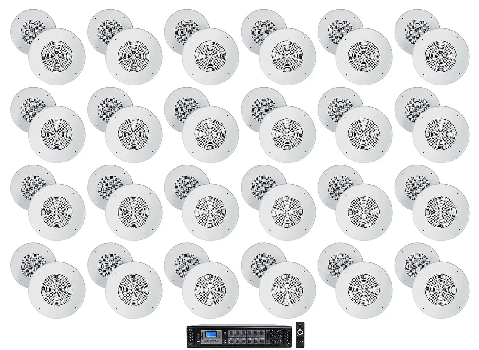 Потолочная акустика Rockville RCS350-6+(24) MC80 White с усилителем (48 штук)