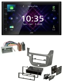 JVC DAB 2DIN MP3 Bluetooth USB Autoradio für Honda Jazz ab 09 silber