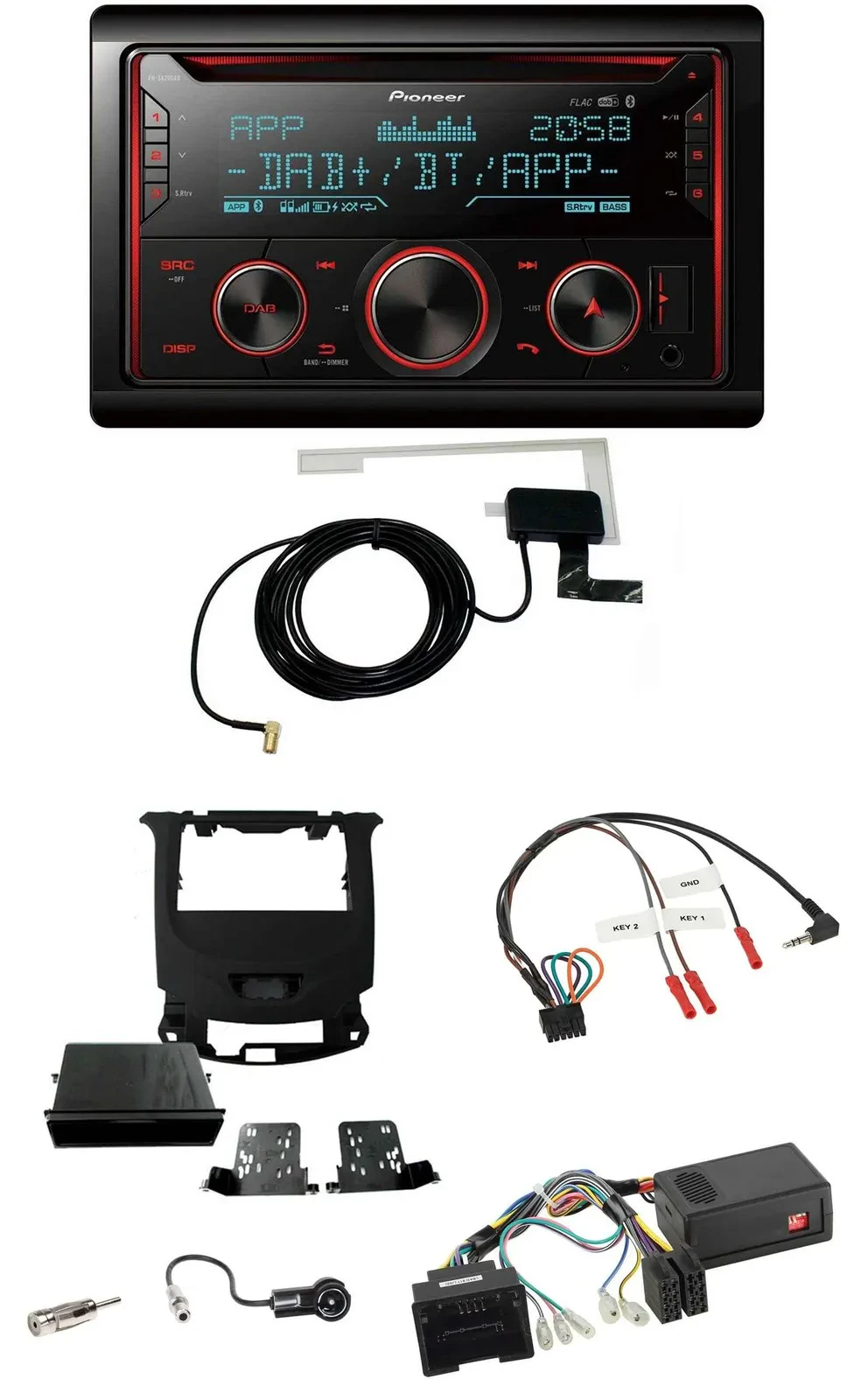 Автомагнитола Pioneer 2 DIN DAB USB CD Bluetooth для Chevrolet Cruze (с 2016), поддержка кнопок на руле