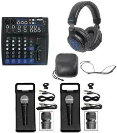 Gemini GEM-08USB 8-Ch. Bluetooth Mixer USB 8 Ins/2 Bus/3 Band EQ+Mics+Headphones
