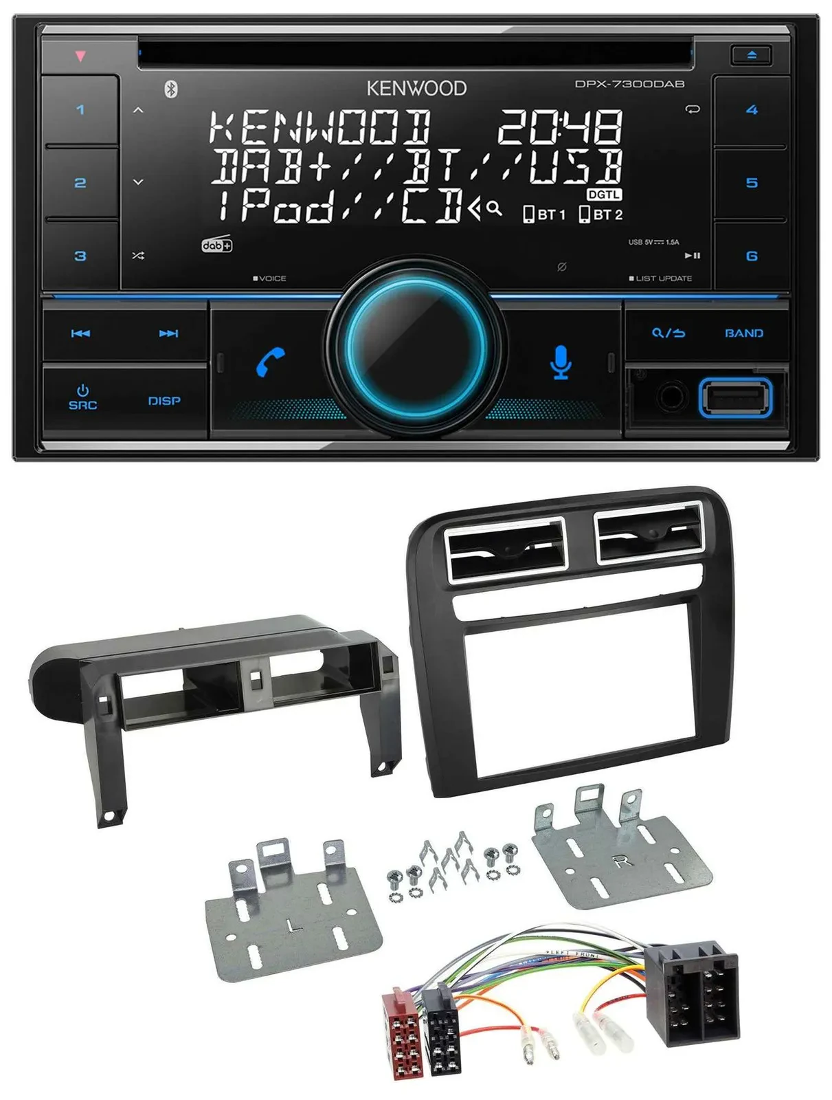 Автомагнитола Kenwood 2-DIN CD DAB USB MP3 Bluetooth для Fiat Grande Punto 2005–2009