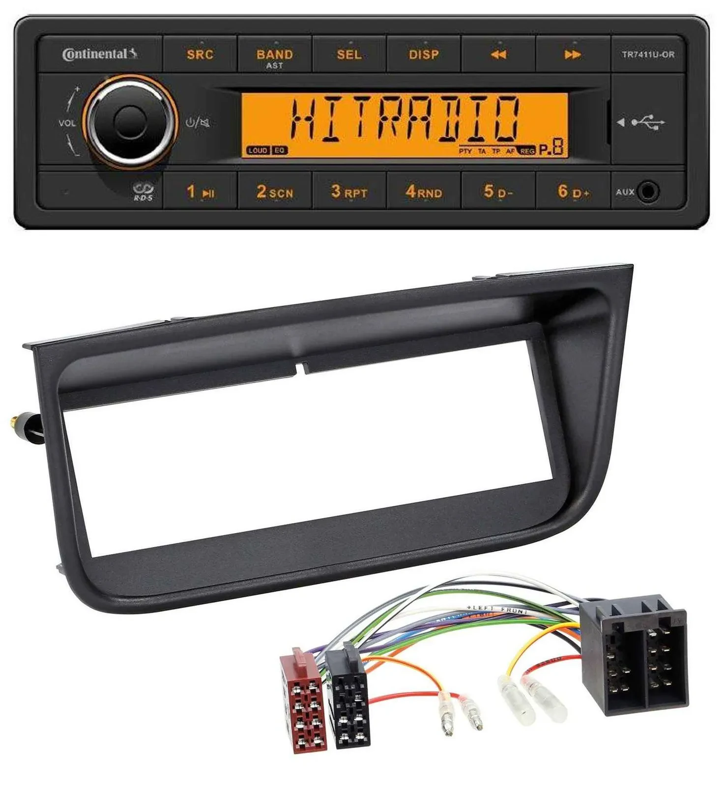 Continental 1DIN USB AUX MP3 Autoradio für Peugeot 406