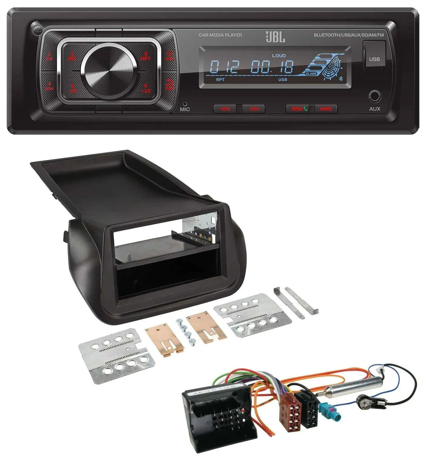 JBL SD AUX MP3 USB Bluetooth Autoradio für Citroen Nemo Peugeot Bipper ab 2008