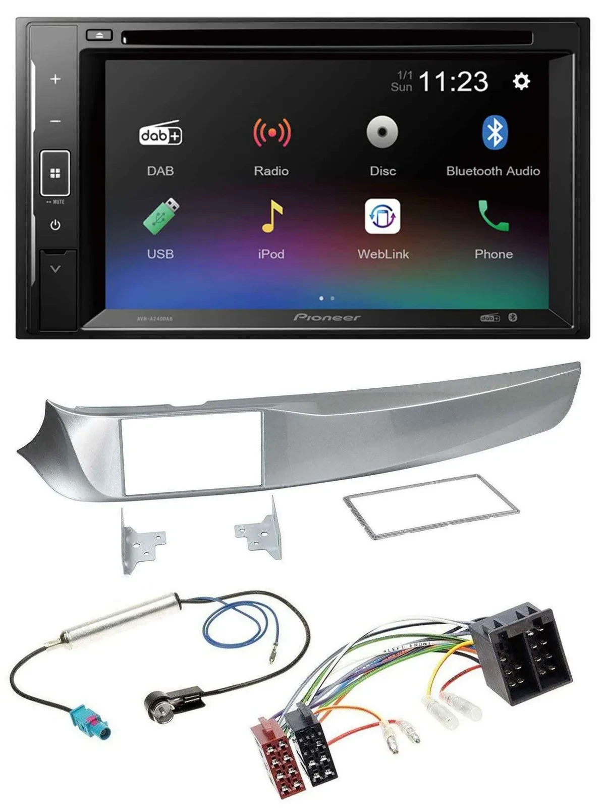 Pioneer Bluetooth MP3 USB 2DIN DAB DVD Autoradio für Alfa Giulietta 05/2010-10/2