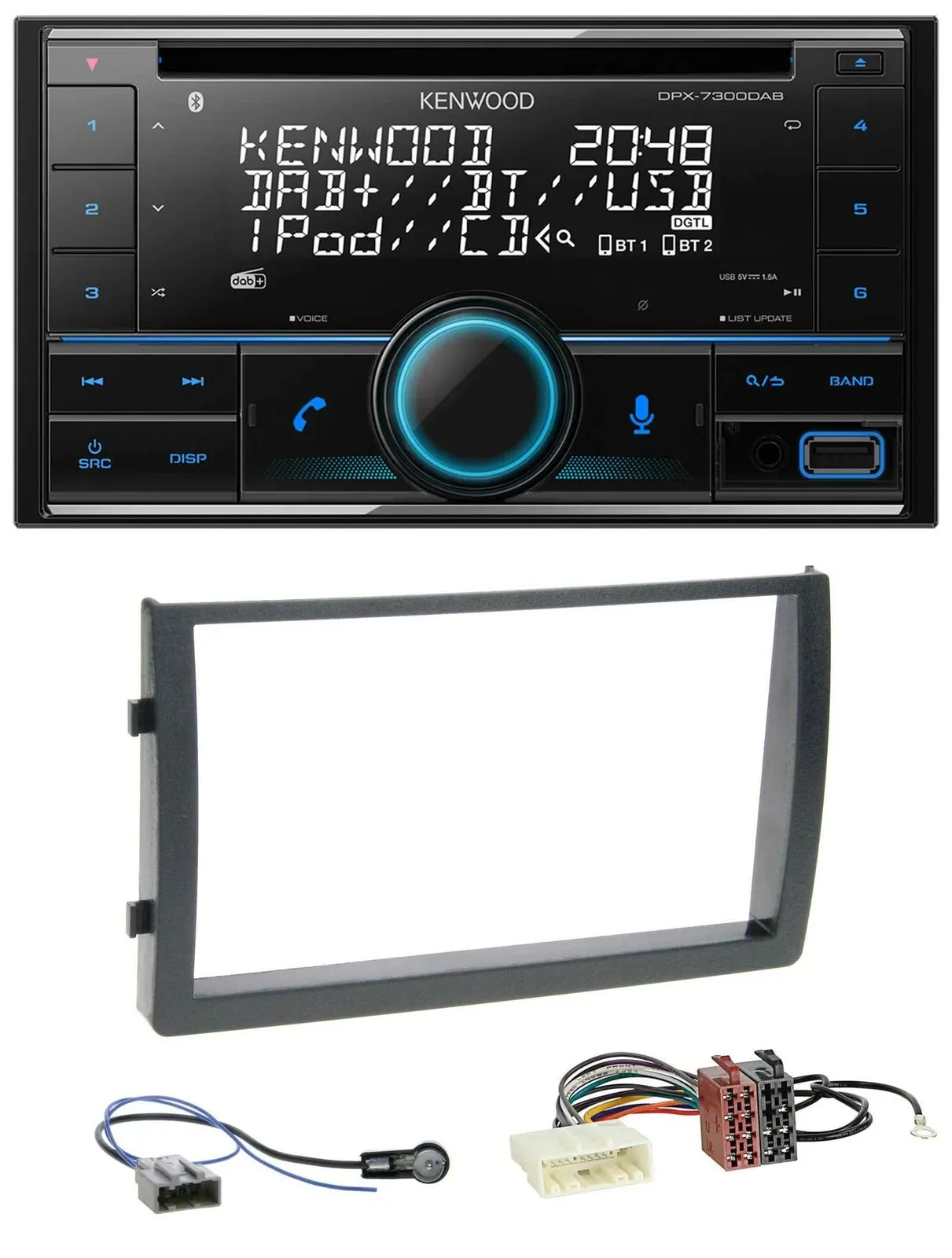 Автомагнитола Kenwood 2DIN CD DAB USB MP3 Bluetooth для Nissan Altima L31 (2005–2006)