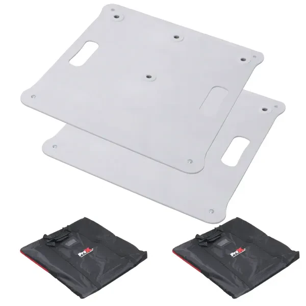 ProX X-POLARISWHX2PLATES Pair of Polaris Pole Base Plates in White idjnow