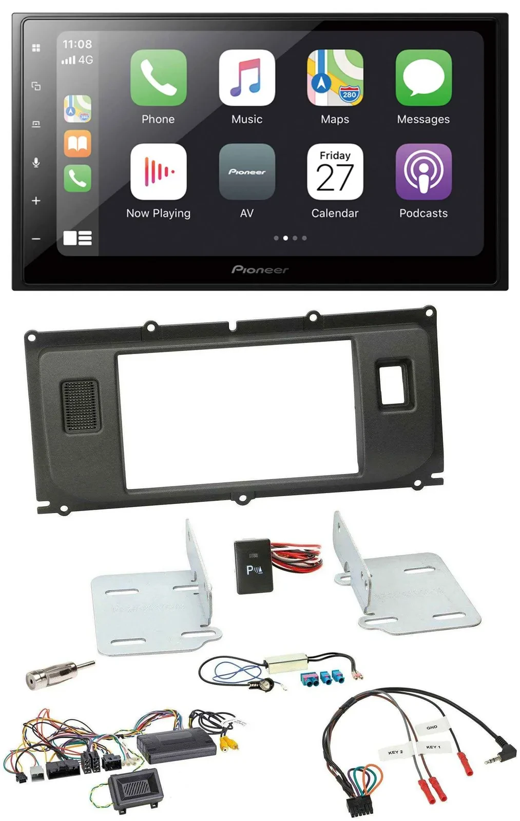 Pioneer Lenkrad Bluetooth DAB 2DIN USB Autoradio für Land Rover Evoque ab 2014