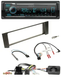 Kenwood Bluetooth Lenkrad DAB USB Autoradio für Audi A4 00-09 ISO Fakra teilakti