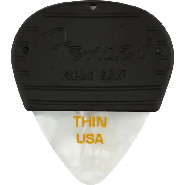 Медиаторы Fender 351 Shape Mojo Grip Celluloid Guitar Picks Thin White Moto 3-Pack