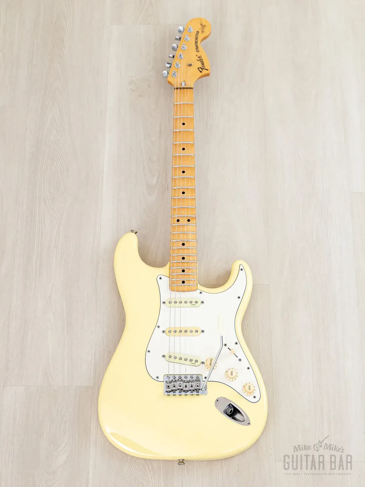 Электрогитара Fender Yngwie Malmsteen Signature Stratocaster Custom Edition ST72-140YM SSS Yellow White w/case Japan 1994