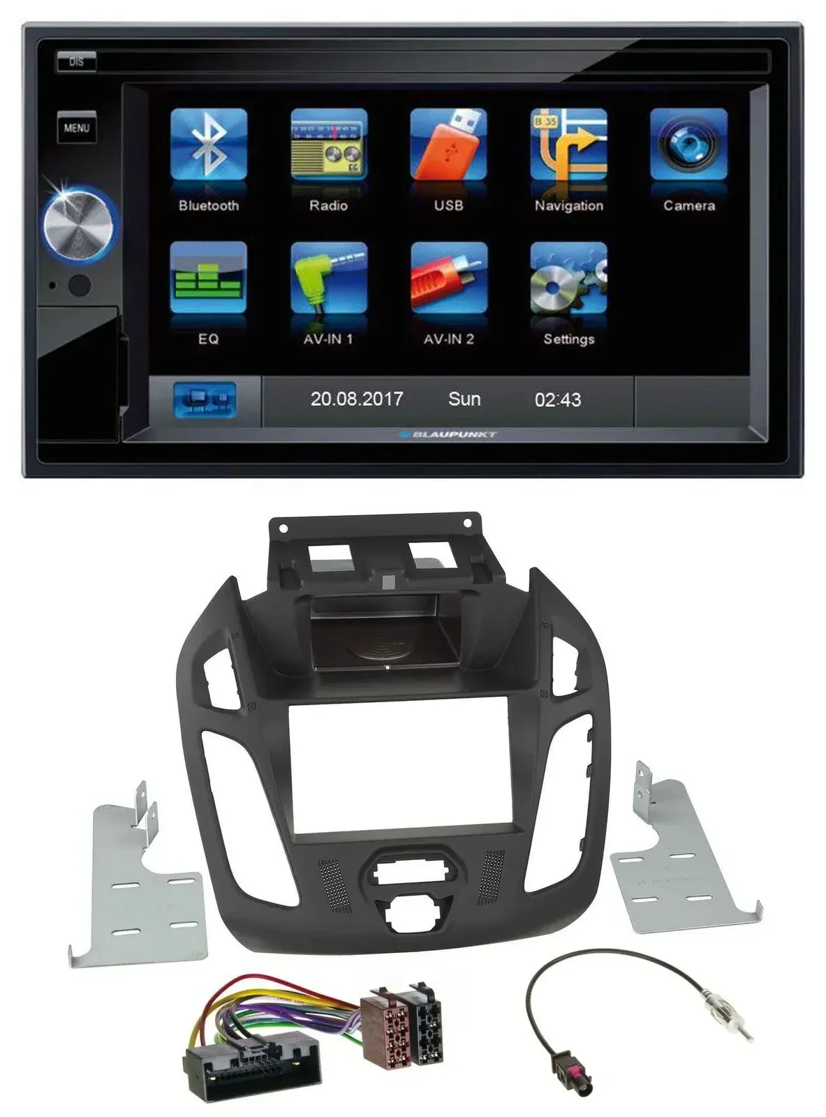 Blaupunkt SD Bluetooth 2DIN MP3 USB AUX Autoradio für Ford Transit 12-18 ohne Di