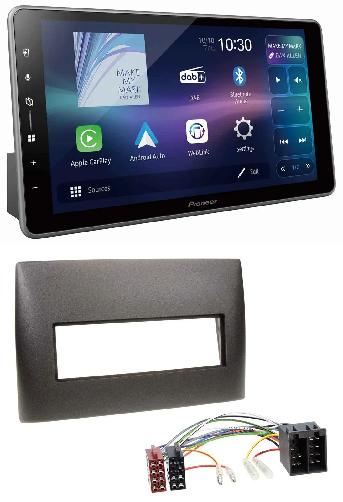 Pioneer Bluetooth USB DAB MP3 Autoradio für Fiat Stilo (192, 2001-2008)