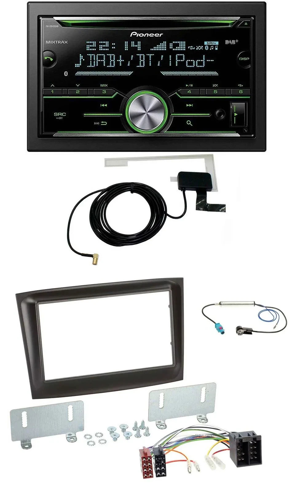 Автомагнитола для Fiat Doblo (с 2015) Pioneer 2DIN, CD/USB/MP3, Bluetooth, DAB, черный